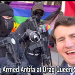 Alex Stein trolling armed Antifa members outside Drag-Queen Story Time event.